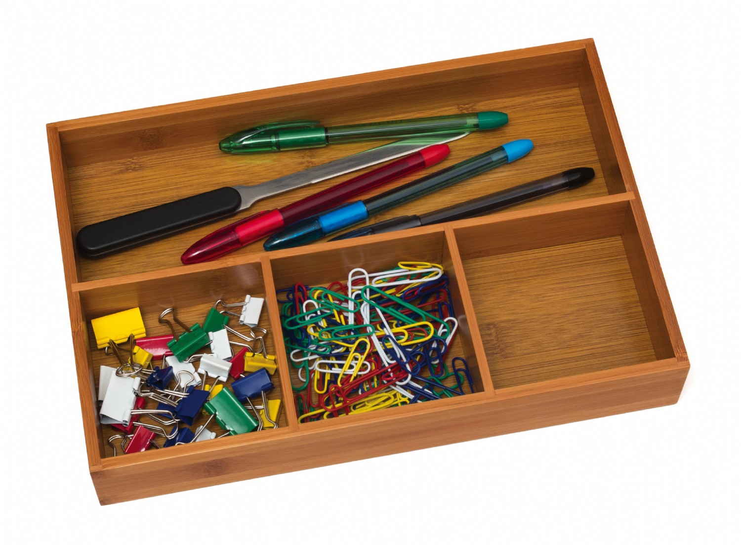 Bamboo Organizer Tray 4 Compartments Lipper International 8260