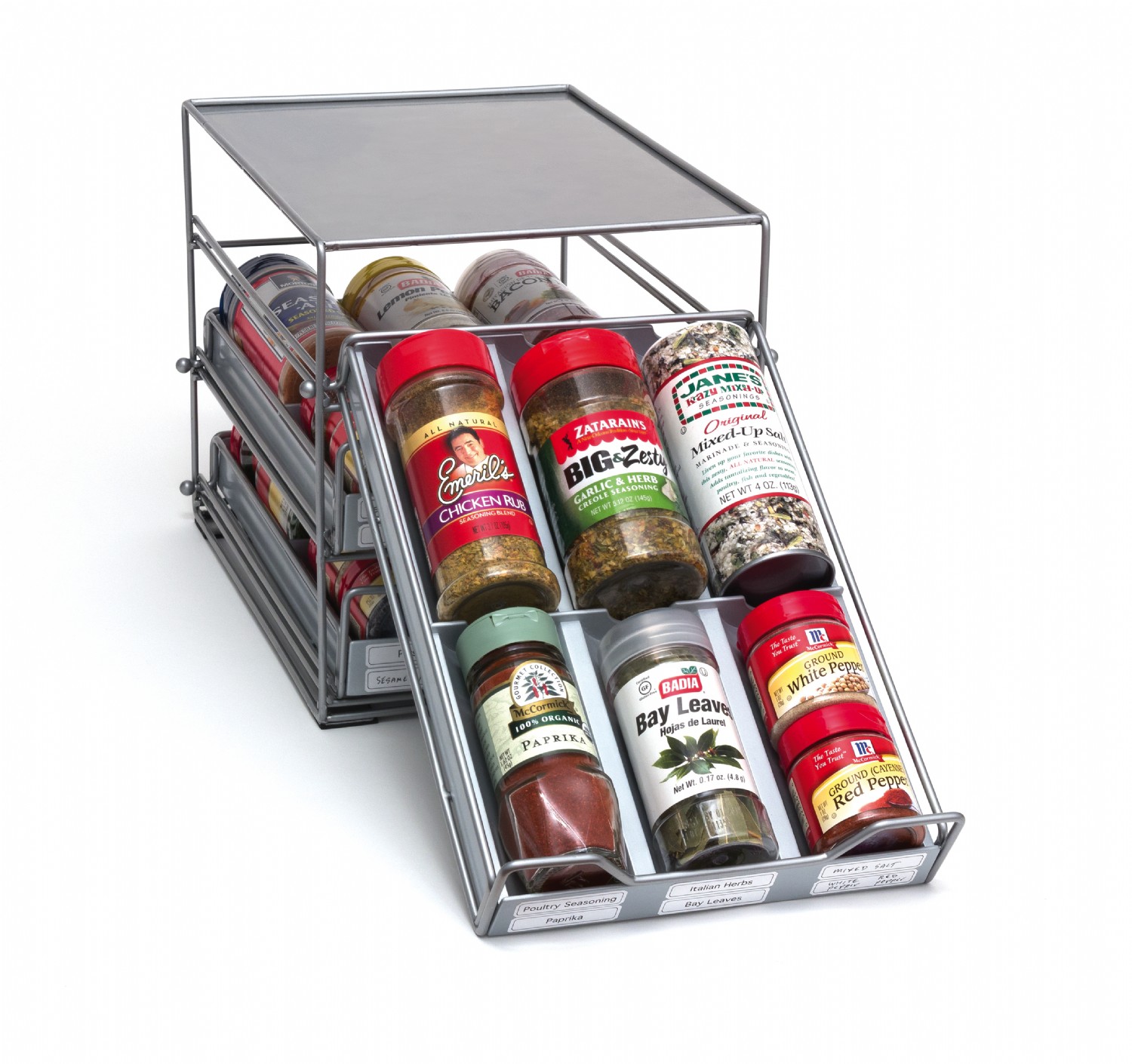 3-Tier Pull Down Spice Rack for Kitchen Cabinet –