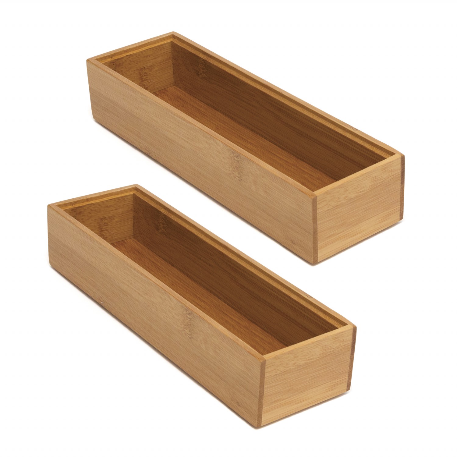 Type A 6 x 9-in Engrained Stackable Bamboo Drawer Organizer Box For  Kitchen/Office/Home Storage