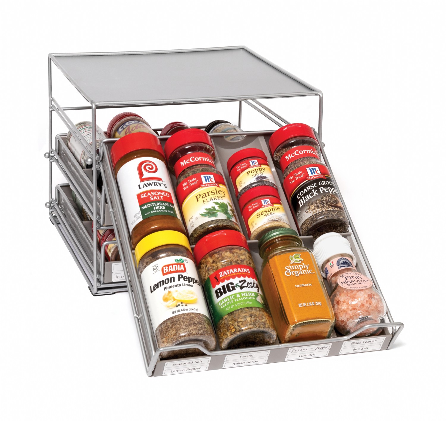 24 Bottle Three Tier Metal Spice Rack Lipper International