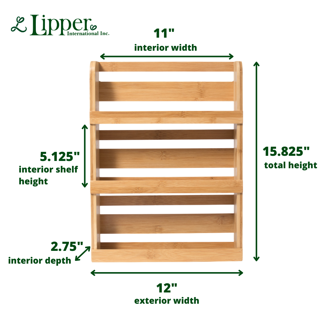 3-Tier Bamboo Spice Rack, 15.74″ L X 5.11″ W X 16.53″ H, Wood